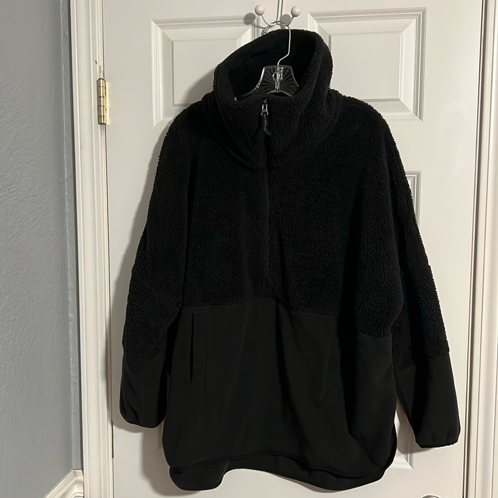 Northface 1/4 zip fleece pullover, black, women’s size L